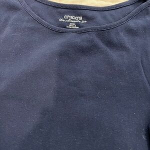 Chico's Navy Blue Cotton Tee